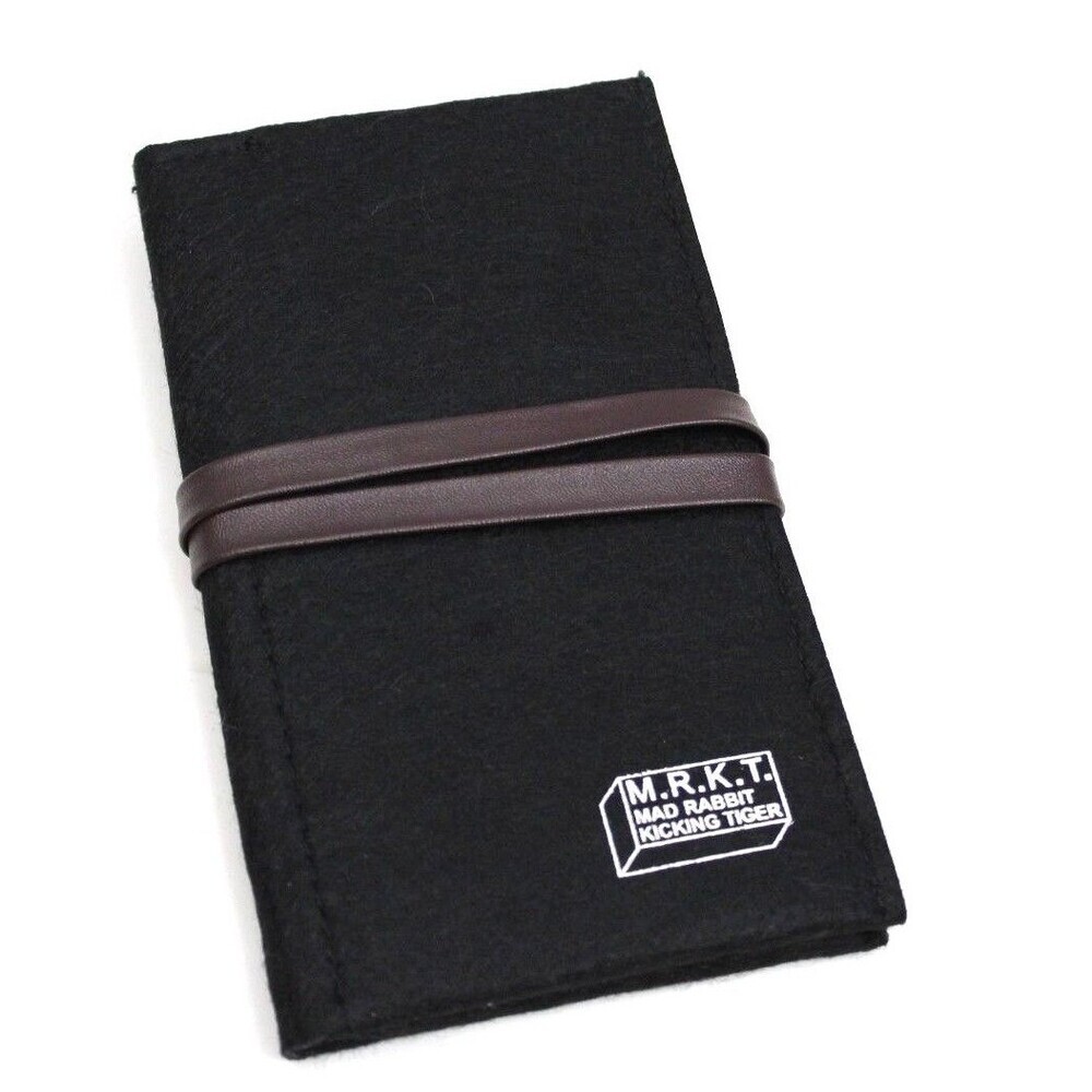 MRKT Travel Sunglasses Case Felt Black Holder Wrap Mad Rabbit Kicking Tiger